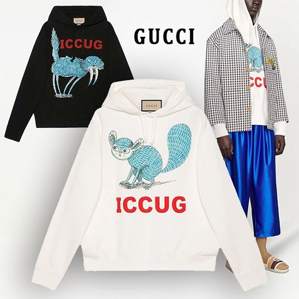 グッチ パーカー偽物フレイヤ?ハルタス “ICCUG” アニマルプリント 