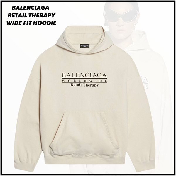 完売必至!【バレンシアガ パーカー コピー】リテイル セラピー ワイド フィット★白★675003TLVA99054