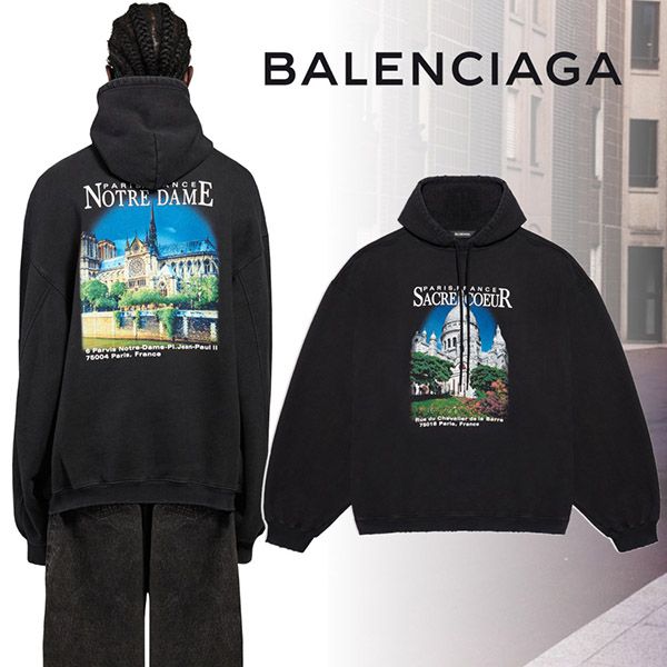 22SS バレンシアガ パーカー コピー★SACRE COEUR ボンバーフーディー フリース 641679TJVH91000