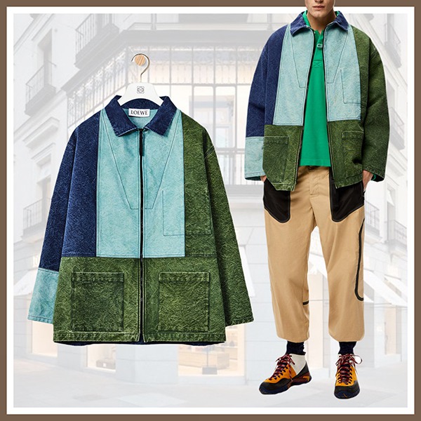 ロエベ デニムジャケット コピー*新作*マルチカラー シャル パッチワークデニムジャケット H664Y02X09