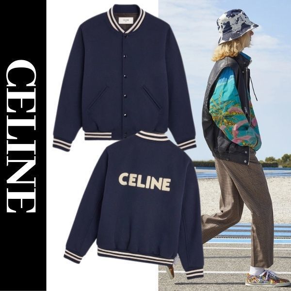 セリーヌ モノクローム 偽物?セリーヌロゴ テディジャケット 2V08F896C.07VY