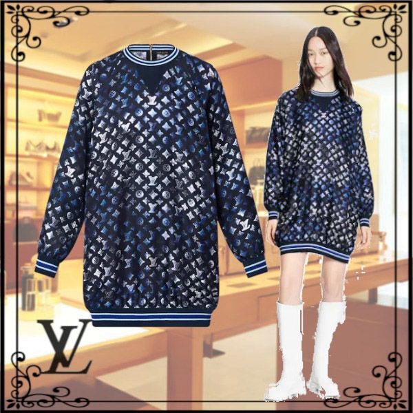 最新 ?ルイヴィトン ワンピース 偽物★マヒナ モノグラム スポーティセータードレス 1A9LNM