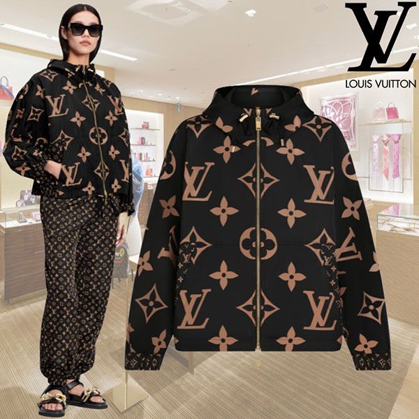 肌触り最高な★ルイヴィトン パーカー コピー ナイロン ミックスモノグラム フーデッドパーカ 1A934P