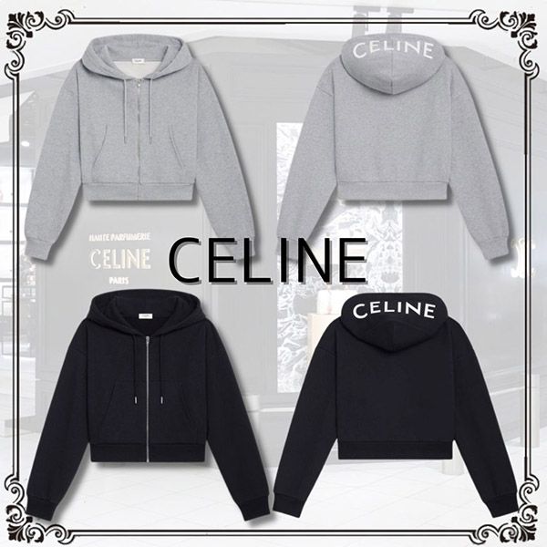 大人気?【セリーヌ コピー】クロップド スウェット パーカー 2Y535052H.38AW