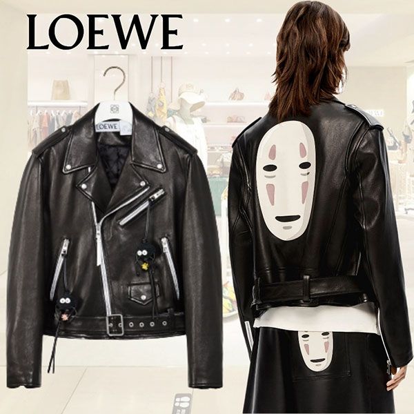 着心地抜群!ロエベ×千と千尋の神隠しスーパーコピー カオナシ バイカー ジャケット (ナパ)H862Y19X01