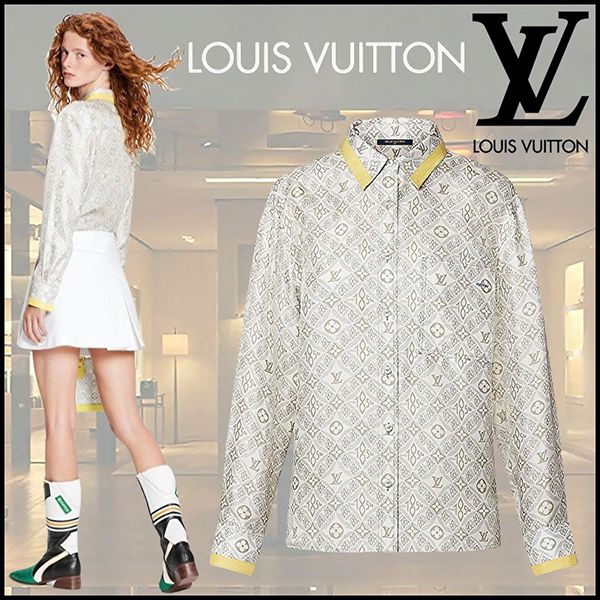春もの新作 ?ルイヴィトン Since 1854 偽物 コントラストトリムシャツ アイボリー1A9MEX