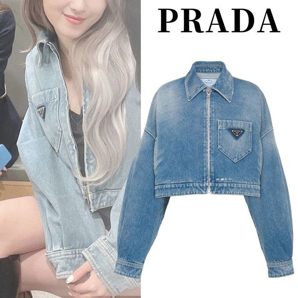 SANA着用? プラダ デニム クロップド ジャケット コピー GFB279_1ZAB_F0008_S_212