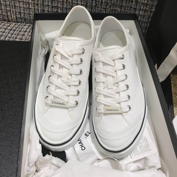 シャネル スニーカー 激安 ロゴ ファブリック アイボリー アイボリー コピー G34760 X52952 10800