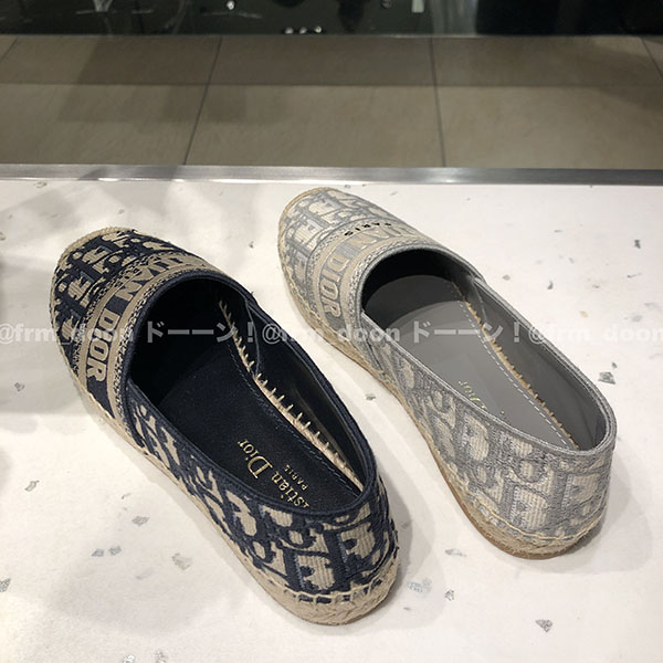 2020新作【ディオール】“ディオール GRANVILLE” コピーオブリーク エスパドリーユ/ グレー KCB585OBE_S33G