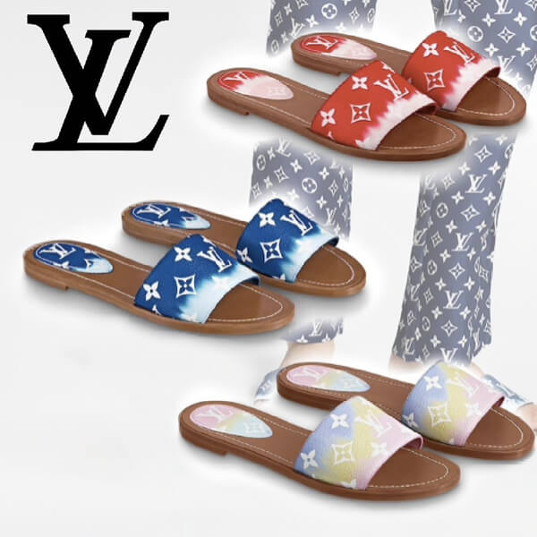 2020SS ルイヴィトン サンダル コピー エスカル ロックイット ラインミュールタイダイ 1A7TNC
