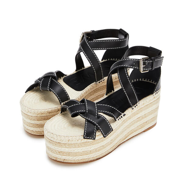 ロエベ サンダル 偽物 ☆ロエベ☆Gate Wedge Espadrille 厚底サンダル♪ 453.10.3552