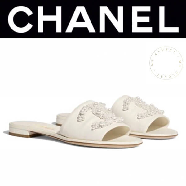  シャネル サンダル コピー 春夏新作 ミュール アイボリー バール CC フラット ラム 人気