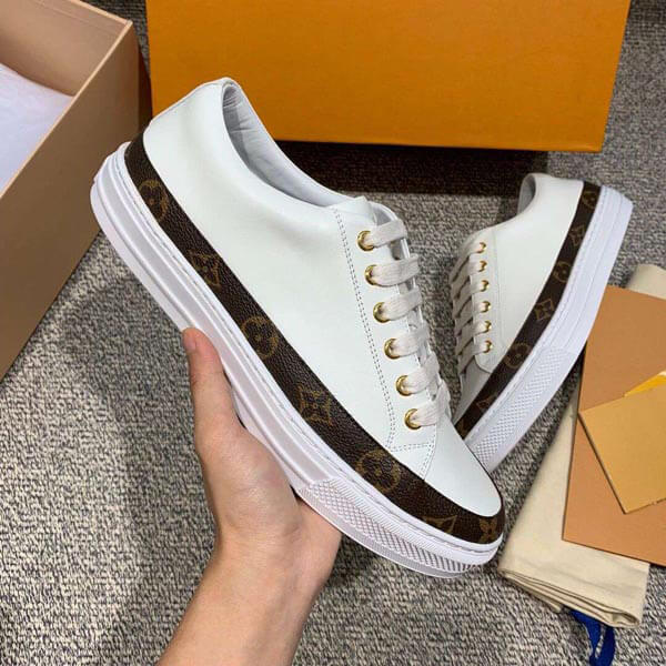 ルイヴィトン スニーカー スーパーコピー モノグラム柄ストラップ付 Whiteスニーカー