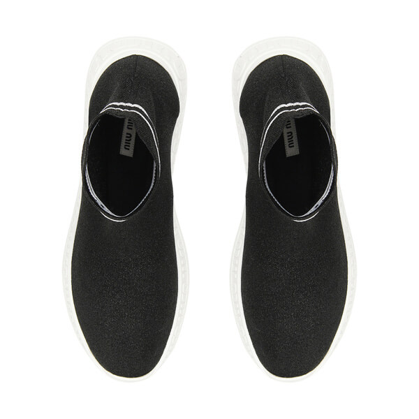 ミュウミュウ スニーカー 偽物 logo sock sneakers コントラストジャカードロゴ