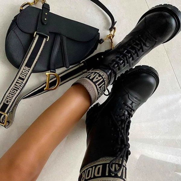 ☆ディオール☆ミリタリー風 “D-Major” ショートブーツ偽物*Black KDI631SCN