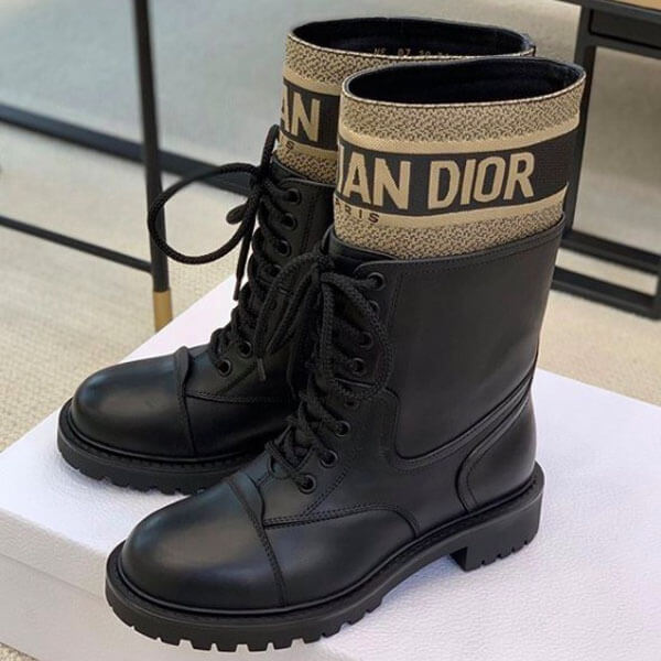 ☆ディオール☆ミリタリー風 “D-Major” ショートブーツ偽物*Black KDI631SCN