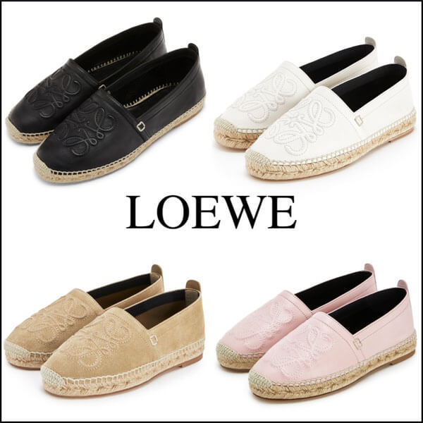 20/21★ロエベ★ロエベ Anagram Espadrille フラットシューズ偽物453.10.346