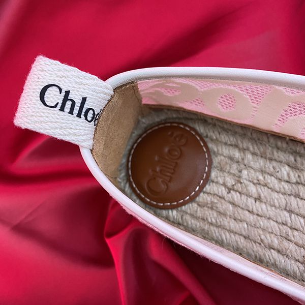 クロエレース製「Woody」エスパドリーユフラット シューズ 偽物 CHC21U452D26J1