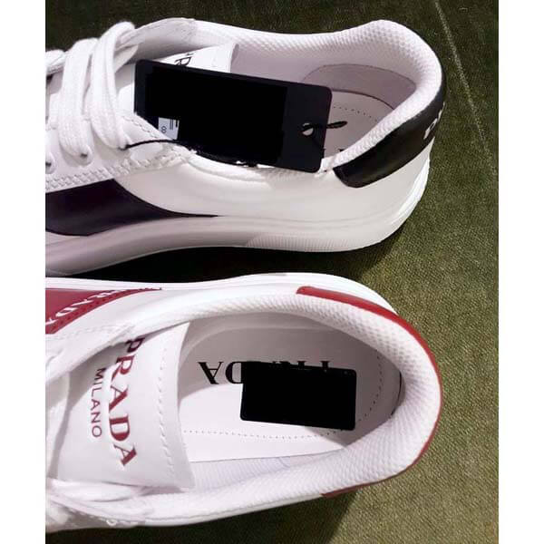 【セール】プラダ☆サイドライン&ロゴレザースニーカーコピー☆2EG354