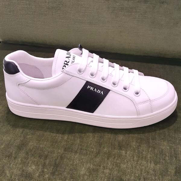 【セール】プラダ☆サイドライン&ロゴレザースニーカーコピー☆2EG354