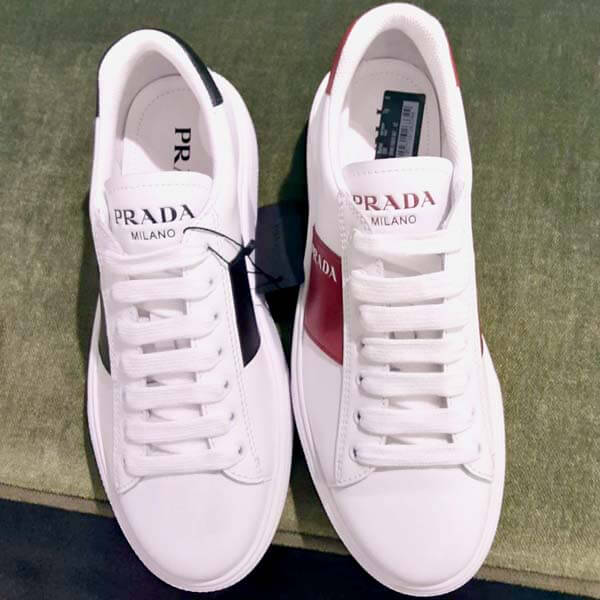 【セール】プラダ☆サイドライン&ロゴレザースニーカーコピー☆2EG354