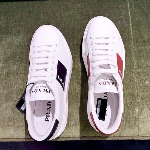 【セール】プラダ☆サイドライン&ロゴレザースニーカーコピー☆2EG354
