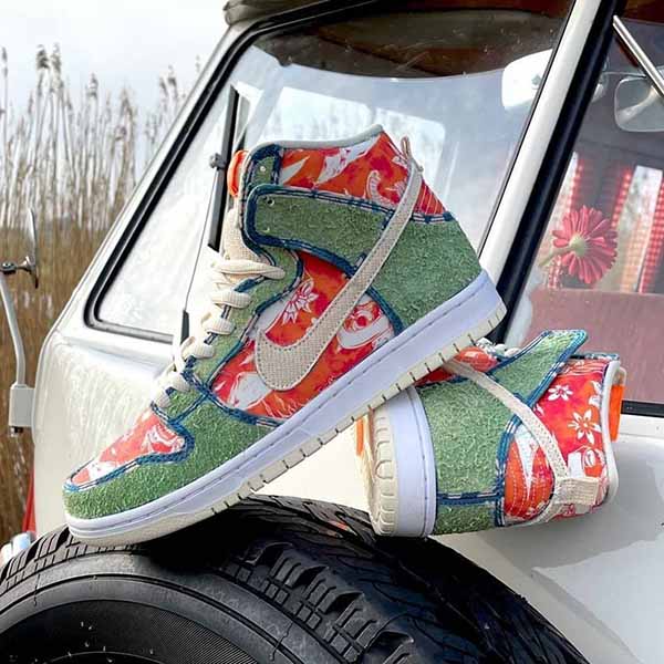 大人気*ナイキ ダンク偽物SB Dunk High Hawaii*CZ2232-300*ハワイ花柄