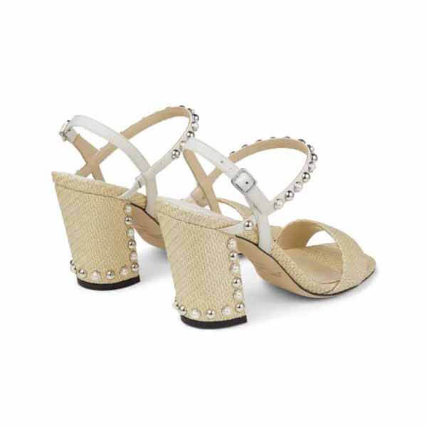 ジミーチュウ☆AADRA 85☆パール付きストラップサンダル偽物☆送料込