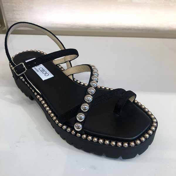 ジミーチュウ DESI FLAT プラットフォーム フラット サンダルスーパーコピー Cuoio