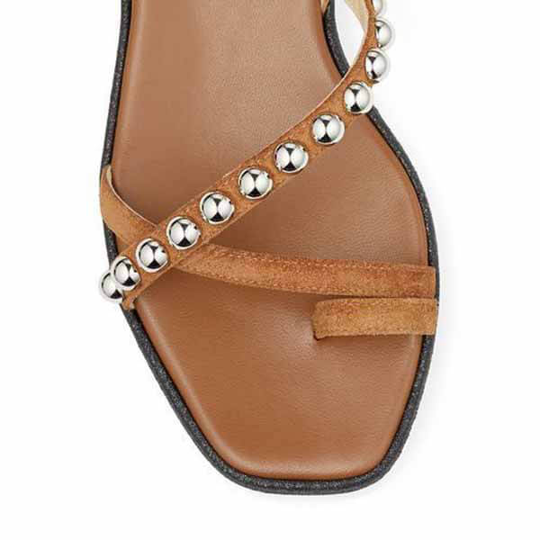 ジミーチュウ DESI FLAT プラットフォーム フラット サンダルスーパーコピー Cuoio