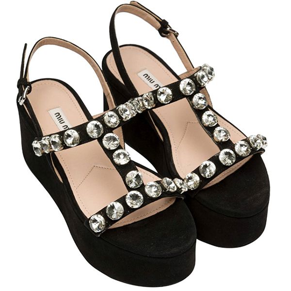 SALE♡ミュウミュウ クリスタル付ウェッジサンダルコピー5XZ408 QRG F0002