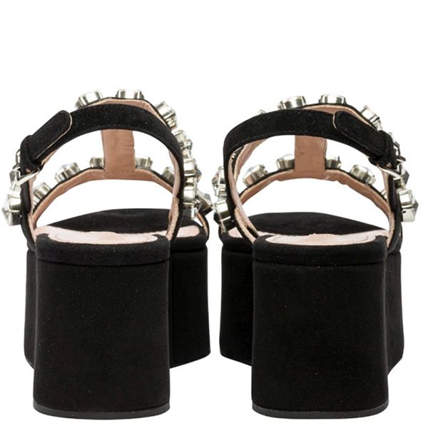 SALE♡ミュウミュウ クリスタル付ウェッジサンダルコピー5XZ408 QRG F0002