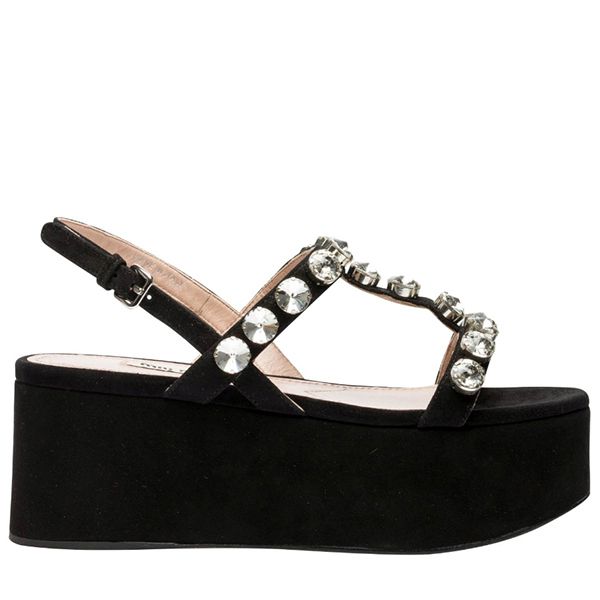 SALE♡ミュウミュウ クリスタル付ウェッジサンダルコピー5XZ408 QRG F0002