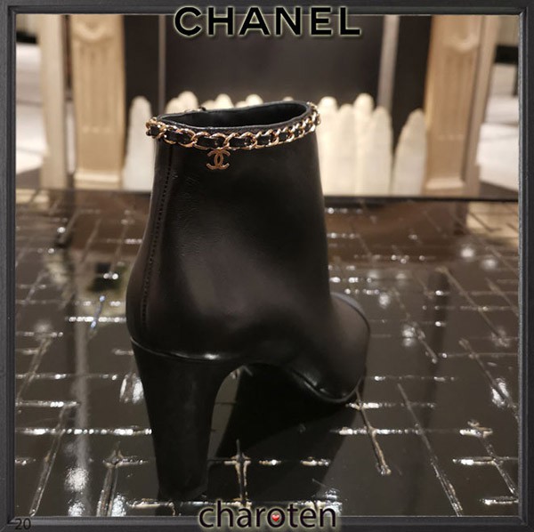 シャネルチェーン 偽物♡超限定♪アンクルブーツ