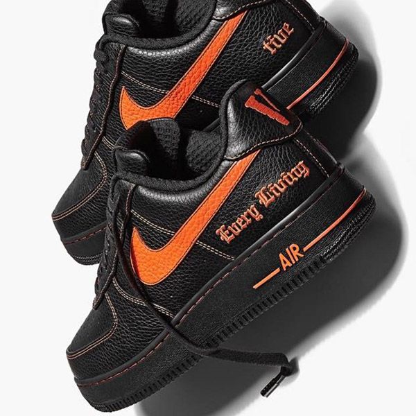 入手困難*大人気*ヴィローン × ナイキ エアフォース1 偽物 ロー ブラック/オレンジ ブレイズ AA5360-001