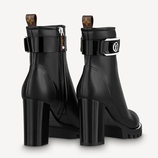 ◆​ルイヴィトン◆アンクルブーツ コピー 靴 ヒールシューズ 黒ブラック1AA0O6 