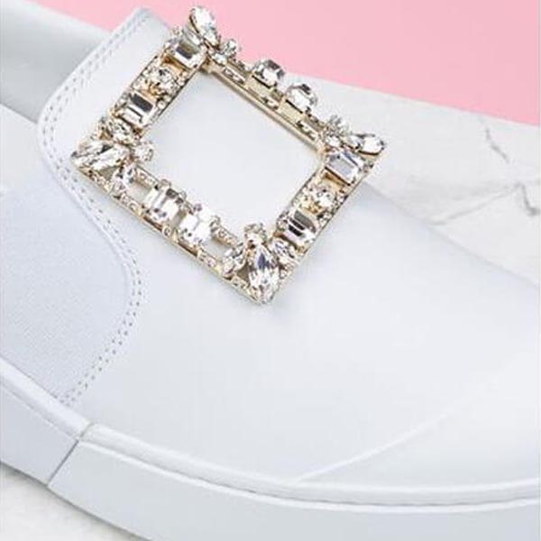 Roger Vivier クリスタルバックル付 レザー スケート スニーカー 21030925