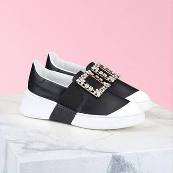 Roger Vivier クリスタルバックル付 レザー スケート スニーカー 21030925