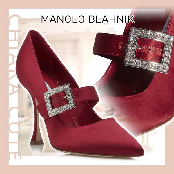 【20AW NEW】Manolo Blahnik_women/ YAUNDE サテン パンプス/RED