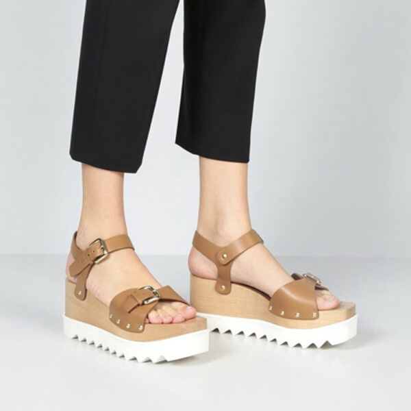 21SS◆Stella McCartney◆Elyse プラットフォームサンダル Cuoio 800317W1DX