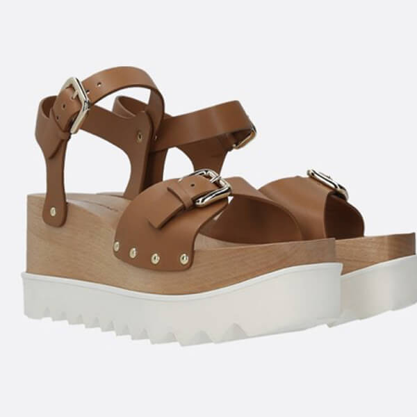 21SS◆Stella McCartney◆Elyse プラットフォームサンダル Cuoio 800317W1DX