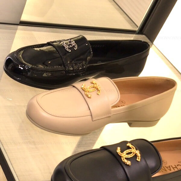 シャネル新作 パテントローファー G36343 X54206 94305