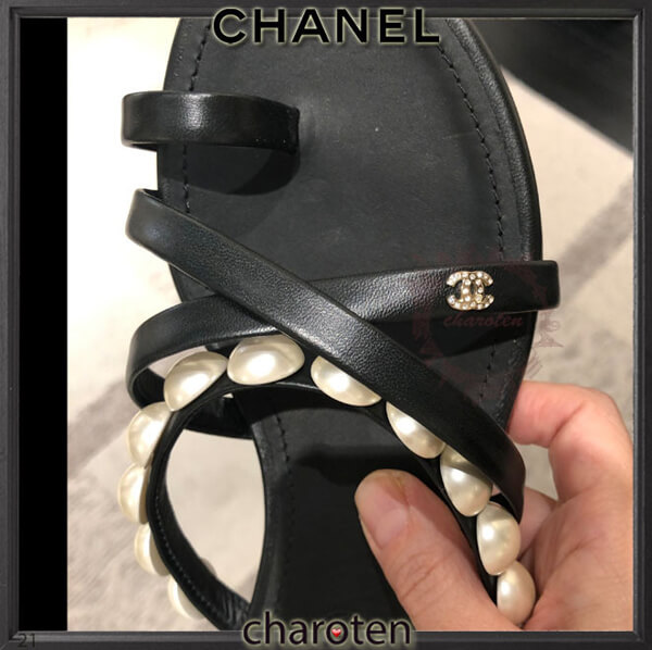 新作☆ シャネル 可愛い　サンダル　コスチュームパール