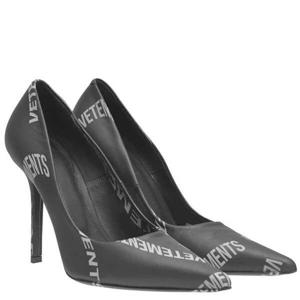 残少 VETEMENTS ヴェトモン ロゴピンヒール コピー 105 LD94