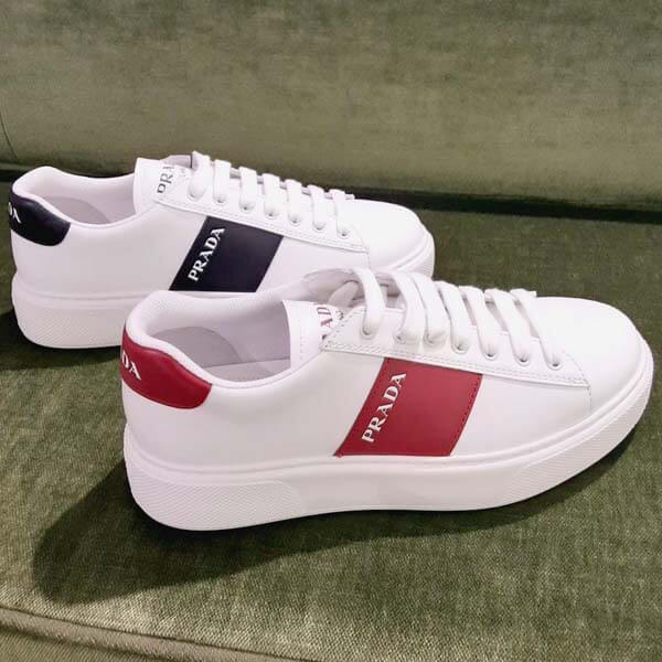 【セール】プラダ☆サイドライン&ロゴレザースニーカーコピー☆2EG354