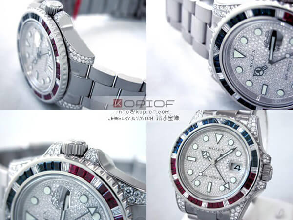 ロレックス GMTマスターII スーパーコピー116759SARU DP サファイヤルビーダイヤベゼル ラグダイヤ 全面ダイヤ