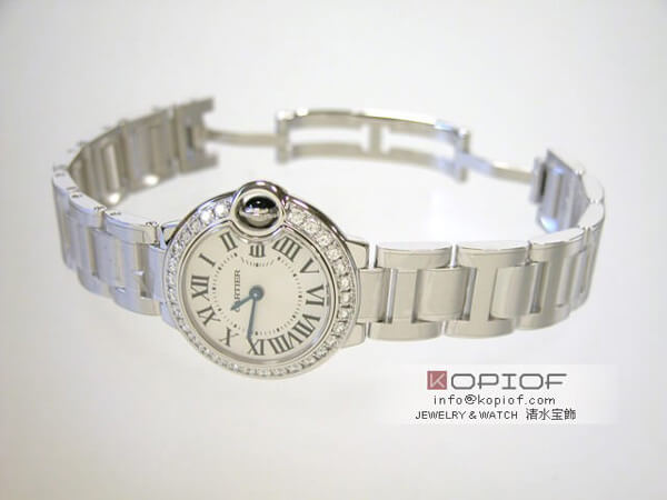 カルティエ バロンブルー スーパーコピーケースダイヤ w90033 WG SM シルバー