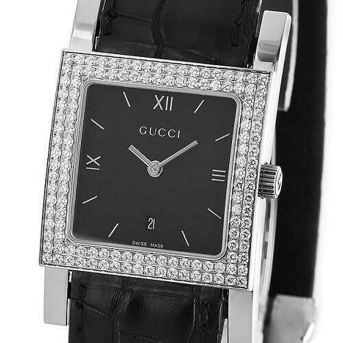 Alligator Leather☆グッチ 時計☆ ダイヤ アリゲーターレザー 腕時計 レディース 偽物YA079306 7900