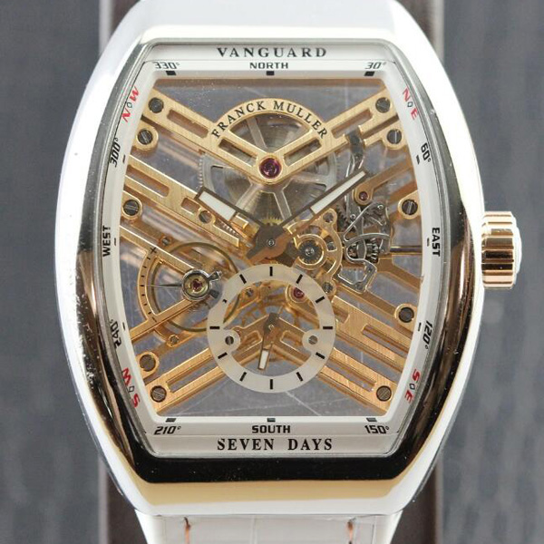 フランクミュラー ヴァンガード 7デイズ パワーリザーブ スケルトン V45S6SQTSTG ACBC