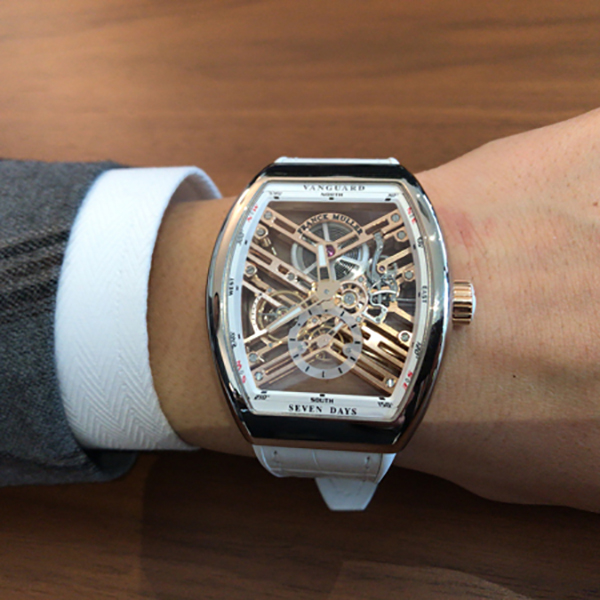 フランクミュラー ヴァンガード 7デイズ パワーリザーブ スケルトン V45S6SQTSTG ACBC